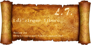 Lézinger Tiborc névjegykártya